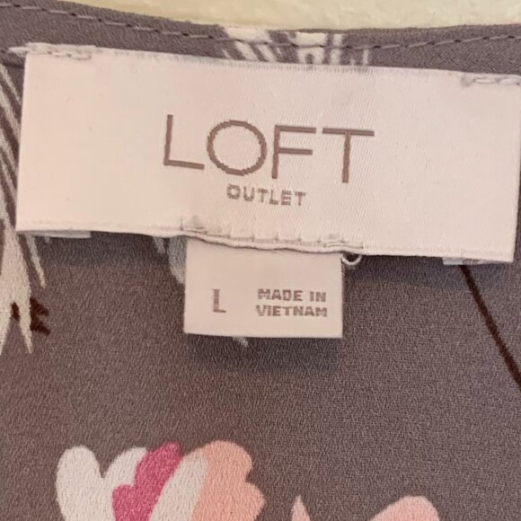 Loft Floral Tank Blouse size L - Picture 3 of 5